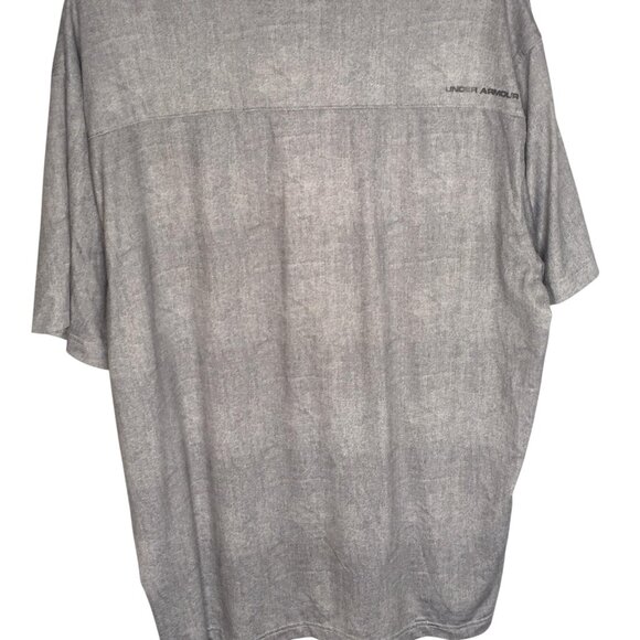 Under Armour Polo Shirt Mens XL Gray HeatGear Loose Golf Performance SS - Picture 7 of 9